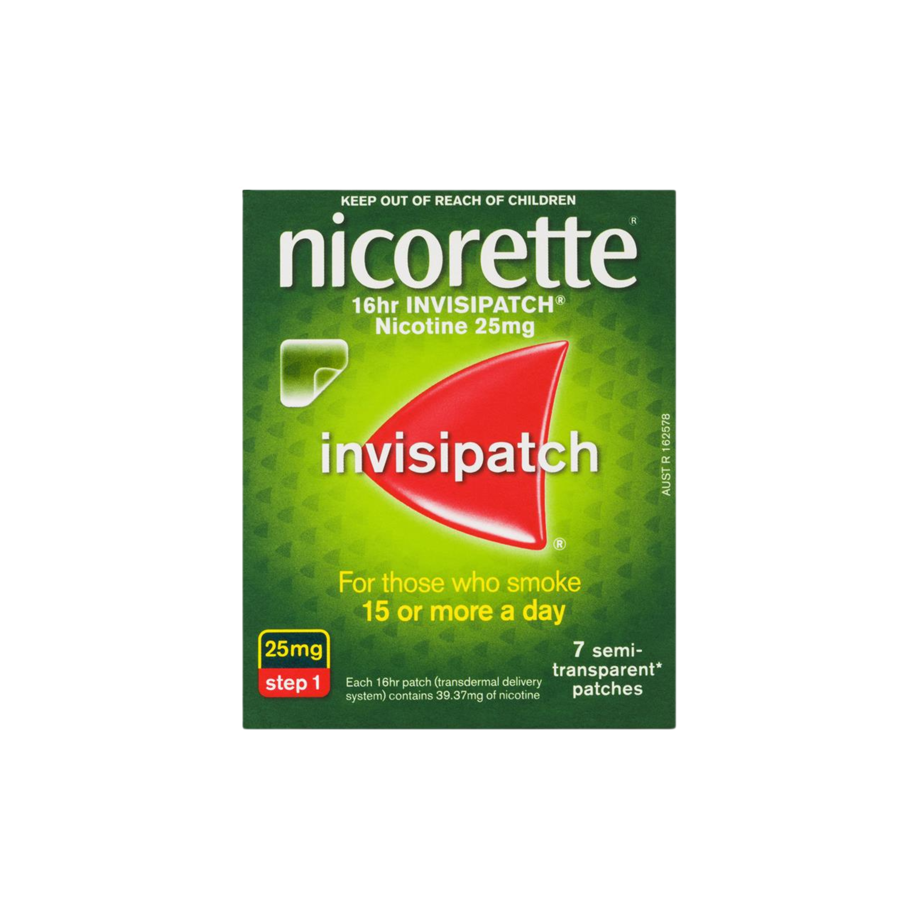 Nicorette Quit Smoking 16hr Invisipatch Step 1 25mg 7 pack