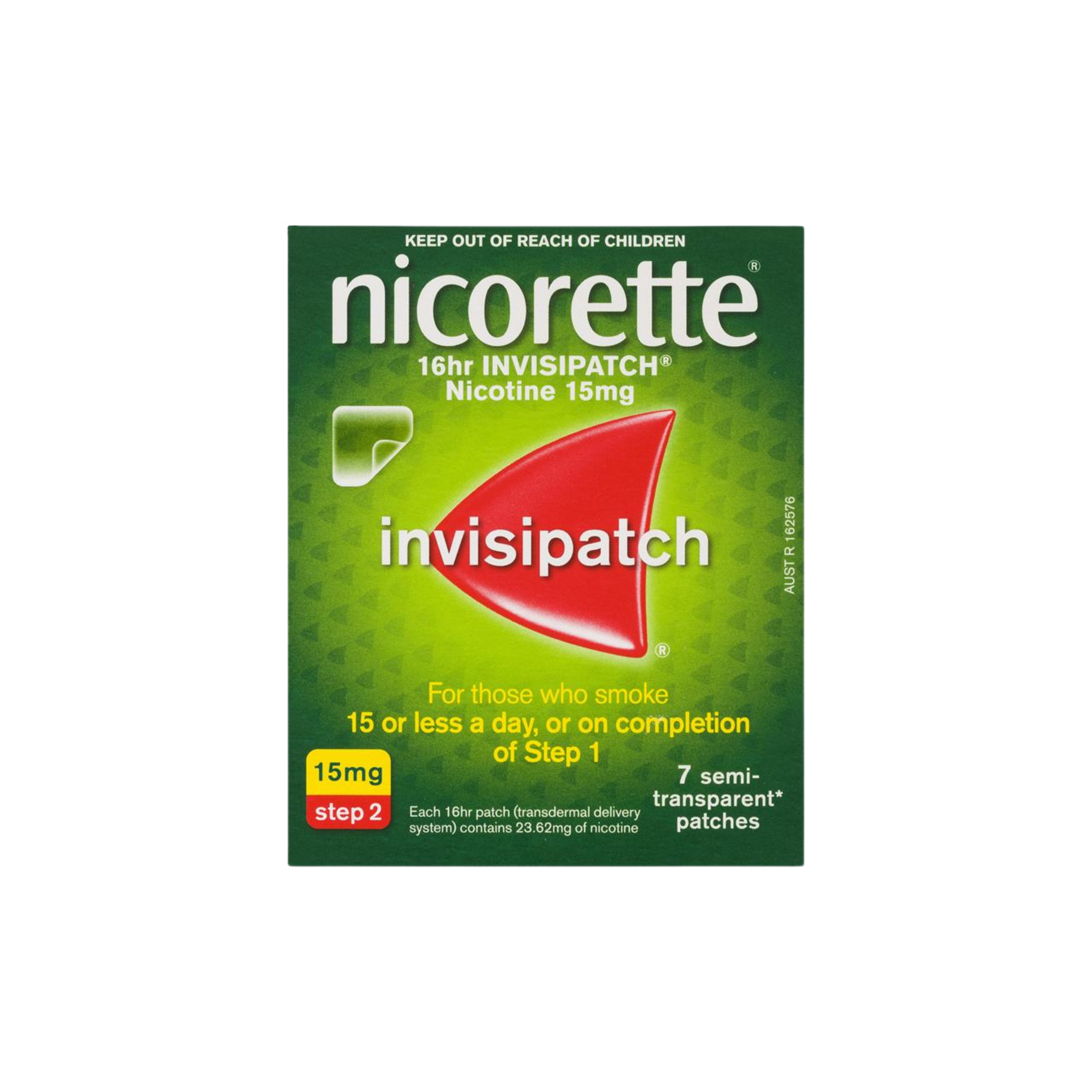 Nicorette Quit Smoking 16hr Invisipatch Step 2 15mg 7 pack