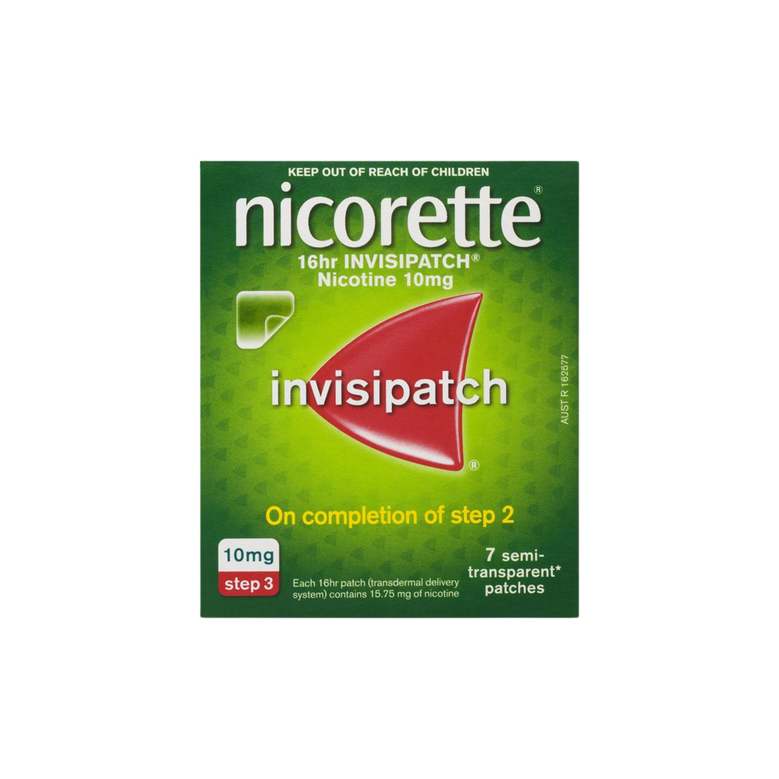 Nicorette Quit Smoking 16hr Invisipatch Step 3 10mg 7 pack